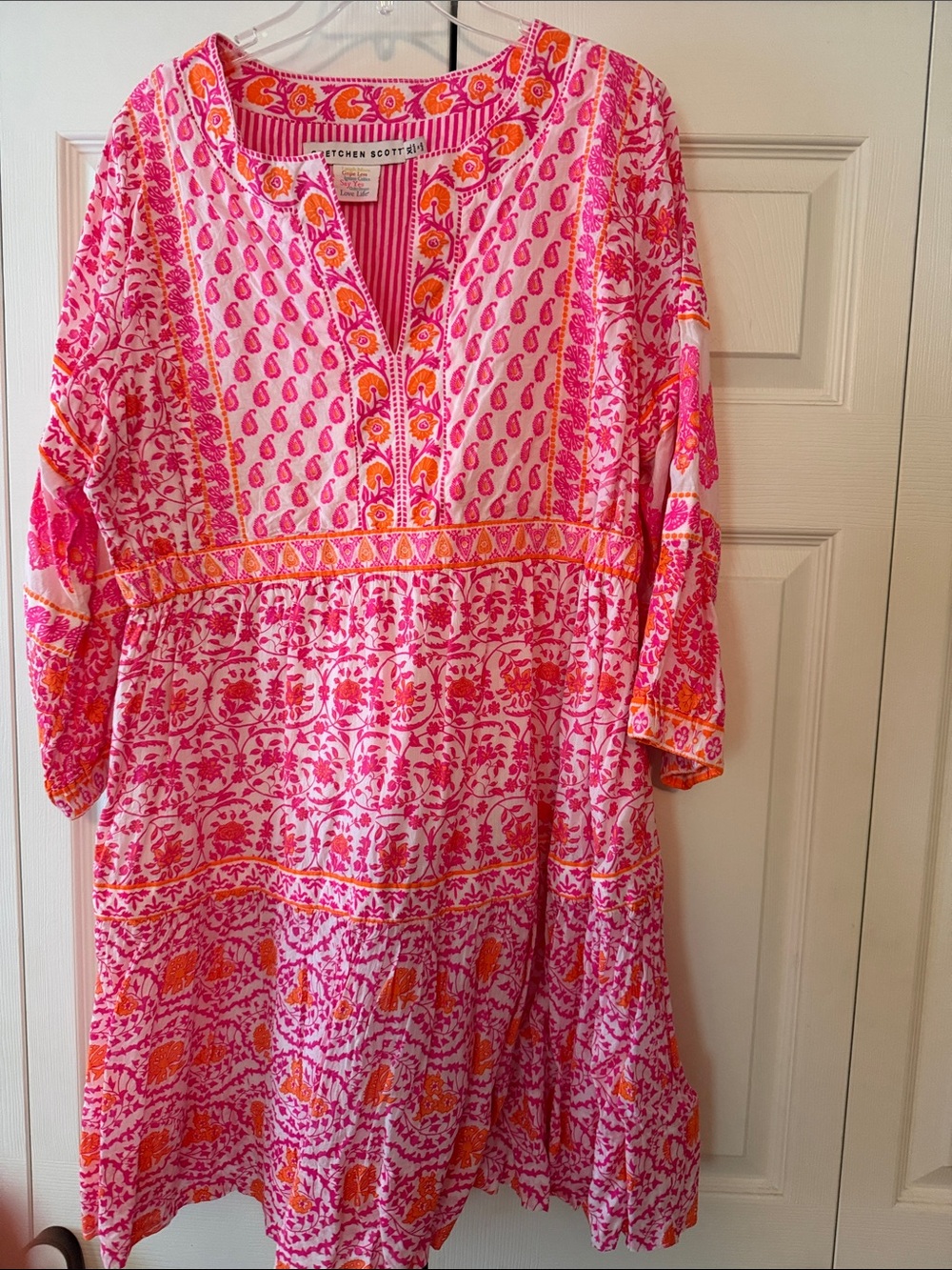 Gretchen Scott Designs Pink & Orange Printed Long Sleeve Tunic Dress